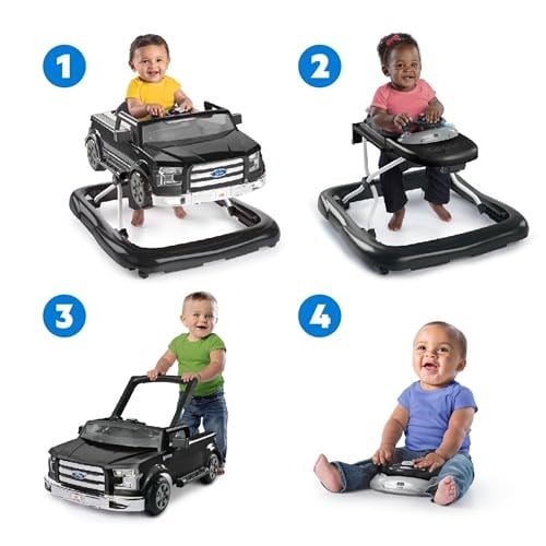 Bright Starts Ways to Play Yürüteç - Ford F-150, Akik Siyahı, 4ü 1 Arada Yürüteç 6 Aylık ve Üzeri