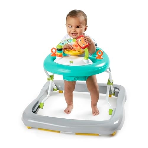 Bright Starts Zig Zag Zebra Katlanabilir Bebek Yürüteç, İlk Adımlar, Ayrılabilir Oyuncak İstasyon Işıkları ve Melodiler, Yüksekliği Ayarlanabilir, 6 Ay ve Üzeri
