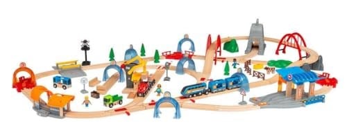 BRIO World 33977 Smart Tech Sound Deluxe Seti - Kapsamlı Komple Sette Kayıt Fonksiyonlu Etkileşimli Loco, Depolama Kutuları ile birlikte - 3 yıldan itibaren tavsiye edilir
