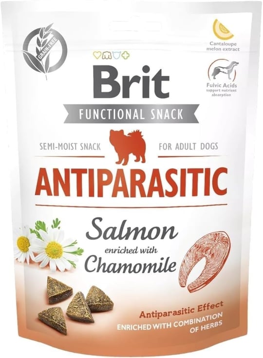 Brit Care Functional Snack, Parazit Önlemek İçin, Tahılsız, Somon Balıklı Ve Papatyalı, Fonksiyonel Yetişkin Köpek Ödülü, 150 g