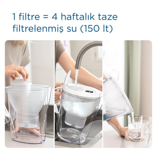 Brita BRITA Marella XL 3x Maxtra Pro All-In-1 Filtreli Su Arıtma Sürahisi - Beyaz