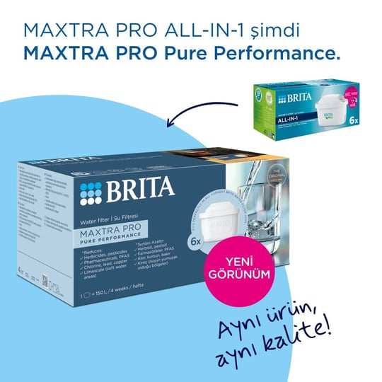 Brita BRITA MAXTRA PRO Pure Performance Yedek Su Arıtma Filtresi, 8’li