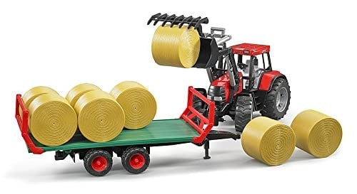 Bruder - 8 Yuvarlak Saman Balyali Nakliye Römorku Ölçekli Model, Yeşil