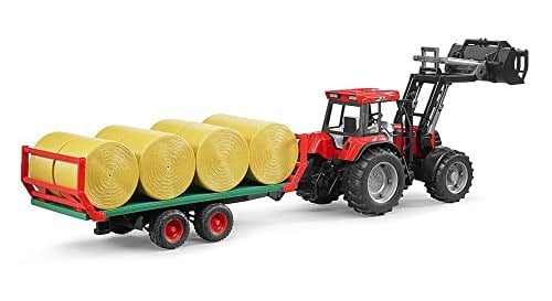 Bruder - 8 Yuvarlak Saman Balyali Nakliye Römorku Ölçekli Model, Yeşil