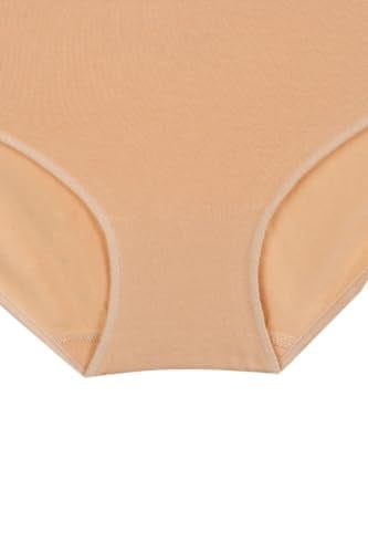 BSM 3lü Kadın Ten Modal Pamuklu Yüksek Kalite Doğal Kilot Bikini Külot (XXL, Ten)