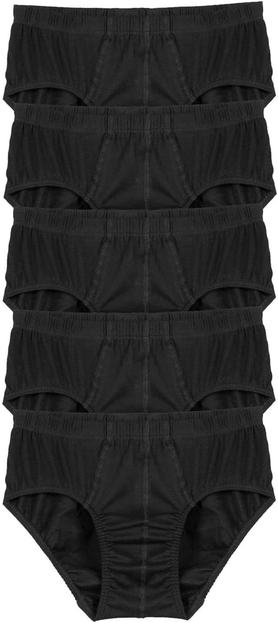 BSM 5li Erkek%100 Pamuklu Yumuşak Nefes Alabilen Ribana Külot (3XL, Siyah)