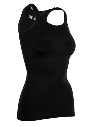 BSM Kadın Modal Uzun Kalın Askılı Yumuşak Nefes Alabilen Yüksek Kalite Atlet (XL, Siyah)