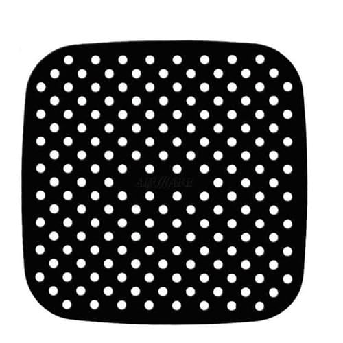 BUFFER® Renkli Isıya Dayanıklı Yıkanılabilir Silikon Fırın Ve Airfryer Kare Model Pişirme Matı 21,5 Cm (kırmızı)