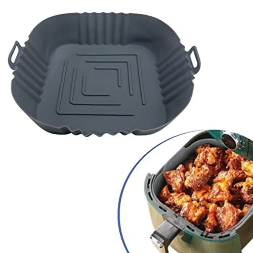 BUFFER® Renkli Isıya Dayanıklı Yıkanılabilir Silikon Fırın Ve Airfryer Kare Model Pişirme Matı 20 Cm (gri)