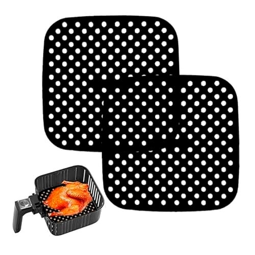 BUFFER® Renkli Isıya Dayanıklı Yıkanılabilir Silikon Fırın Ve Airfryer Kare Model Pişirme Matı 21,5 Cm (kırmızı)