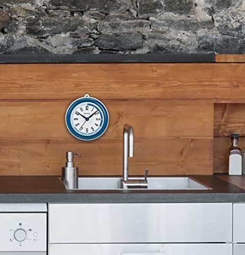 Bulova Clocks Model C4882 Duş Mate, Küçük, Mavi ve Beyaz