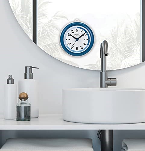 Bulova Clocks Model C4882 Duş Mate, Küçük, Mavi ve Beyaz