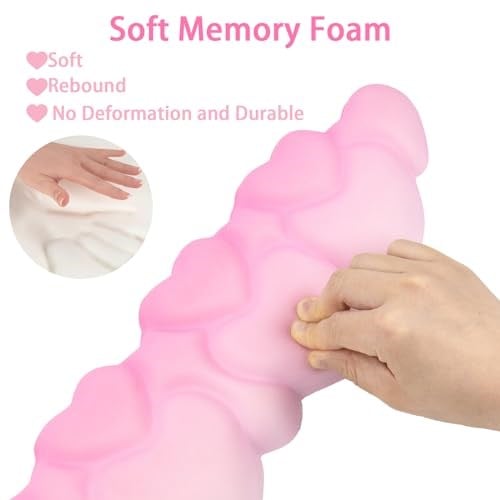 Bulut Mouse Pad ve Klavye Bilek Dinlenme Seti,Bilgisayar Masası için 4 Adet Pembe Ergonomik Kol Desteği,Mousepad ve Coaster ile Sevimli Palm Dinlenme Yastığı | Ofis Bilgisayar Dizüstü Yazma Ağrı