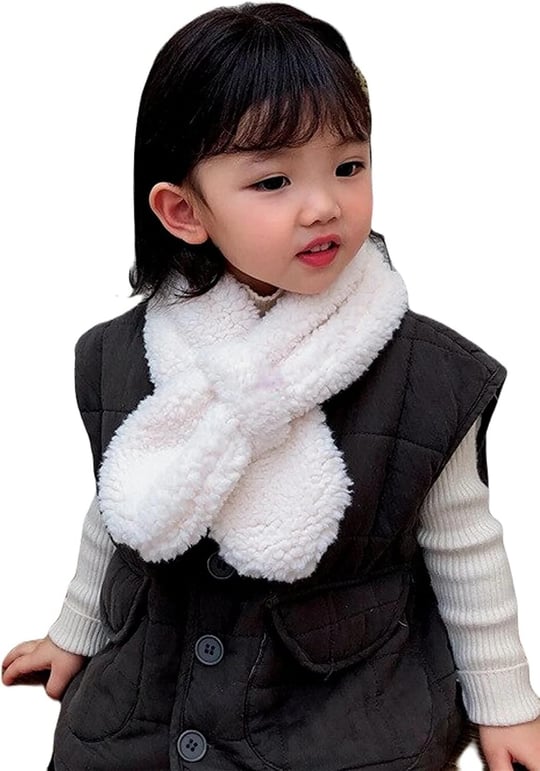 Bundera Woof Çocuk Atkı Peluş Kaşkol Rüzgar Geçirmez Polar Boyunluk Şalı