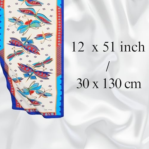 BURSA İPEQ Hijab Shawl for Women | 12 - 51 Silk Like Seasonal Long Scarf | Patterned Hair Scarves Islamic Turban