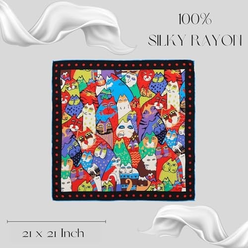 BURSA İPEQ Womens Silky Neck Scarf 22”x22” | 100% Silky Rayon | Headband Scarf Bandana| Ethnic, Lightweight, Bag Accessories