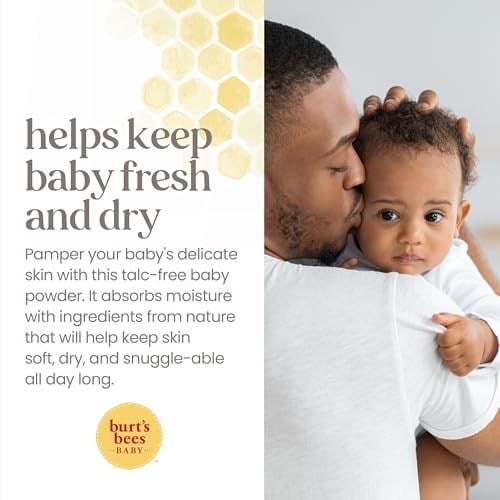 Burts Bees Bebek Toz Tozu, Güvenli ve Nazik Konfor için Talk İçermez ve Hipoalerjenik,% 100 Doğal Kökenli, Çocuk Doktoru Test Edilmiştir, 8.5 oz