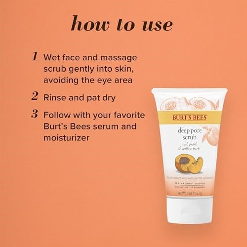 Burts Bees%100 Doğal Derin Gözenek Temizleyici Peeling Şeftali & Willow Bark - Peach Willow Bark Deep Pore Scrub 110 G