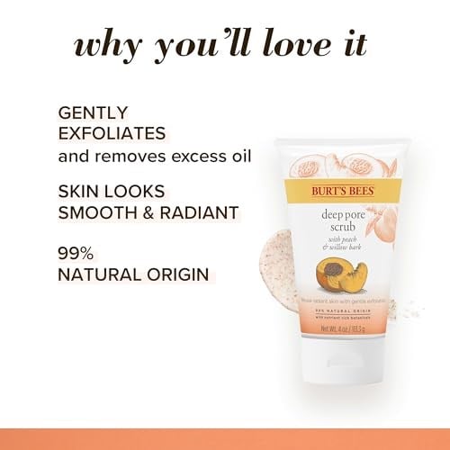 Burts Bees%100 Doğal Derin Gözenek Temizleyici Peeling Şeftali & Willow Bark - Peach Willow Bark Deep Pore Scrub 110 G