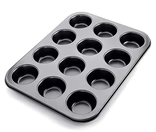 Busstier 12 Bölmeli Premium Metal Muffin ve Cupcake Tepsisi - Yapışmaz, Eşit Pişirme Özellikli Kalıp