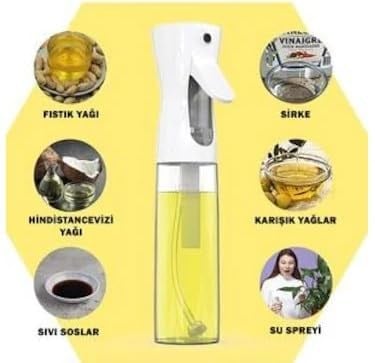 Busstier Airfryer için Pratik Cam Sprey Yağdanlık ve Sirke Püskürtücü (Siyah)