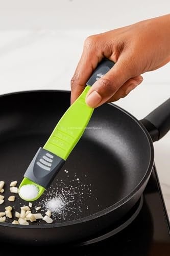 Busstier Ayarlanabilir Ölçü Kaşığı, Hassas Protein Tozu ve Kahve Ölçeği, Sürgülü Mekanizmalı Gramaj Ayarlayıcı, Çok Amaçlı Baharat Tuz ve Bebek Maması Ölçüm Seti, Yer Kaplamayan Pratik Mutfak Aleti