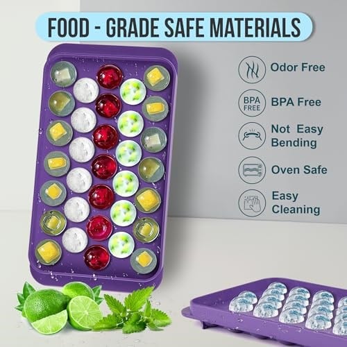 Büyük Küre Buz Kalıbı 33 Adet Buz - Yuvarlak buz kalıbı, Shot Bardağı Buz Kalıbı, Bardak Buz Kalıbı, Buz Kabı, Buzluk Kabı (1, Pembe, 33 PCS) - Seçenekler: 33 PCS, 66 pCS