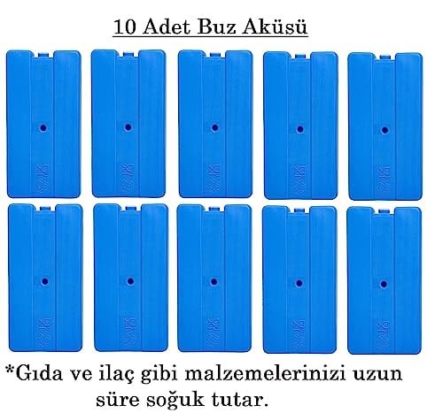 Buz Aküsü Buz Kasedi Ice Box 10nanlu Set 370 ml x 10, Ankanorm, Mavi