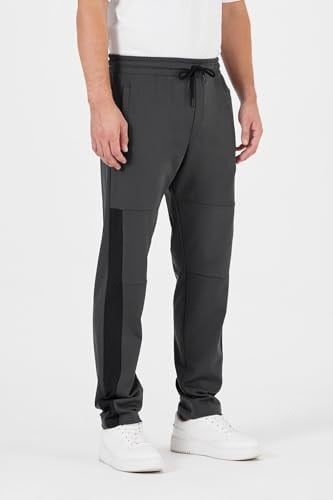 BY COMEOR Erkek Antrasit Standart Fit Normal Kesim Düz Paça Cep Fermuarlı Rahat Jogger Eşofman Altı