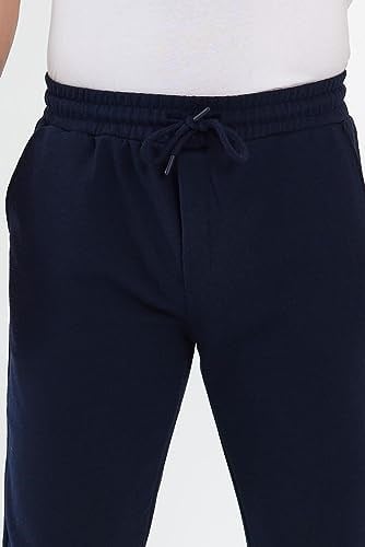 BY COMEOR Erkek Arka Cep Etiket Detaylı Paça Lastikli Regular Fit Lacivert Eşofman Altı L