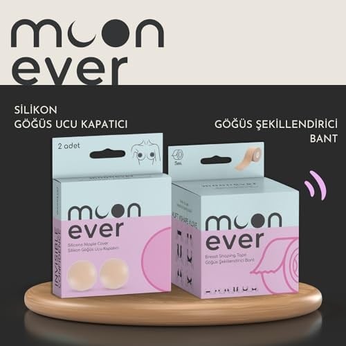 By StopEver Göğüs Şekillendirici Bant + Silikon Göğüs Ucu Kapatıcı – Ten Rengi, Kendinden Yapışkanlı, Dik Görünüm ve Tam Kapsama İçin 2’li Set, 5m Bant + 1 Çift Kapatıcı
