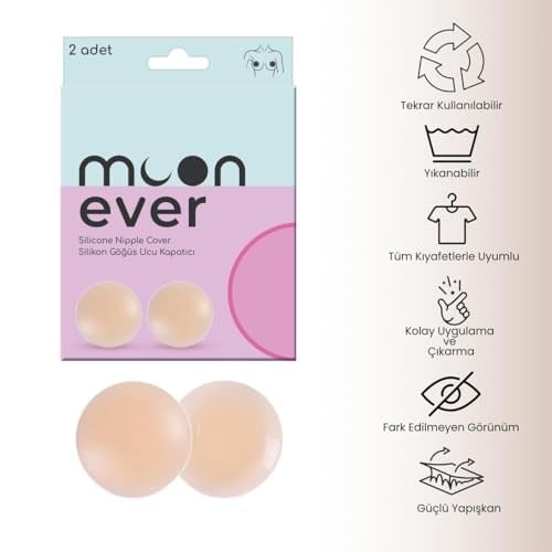 By StopEver Göğüs Şekillendirici Bant + Silikon Göğüs Ucu Kapatıcı – Ten Rengi, Kendinden Yapışkanlı, Dik Görünüm ve Tam Kapsama İçin 2’li Set, 5m Bant + 1 Çift Kapatıcı
