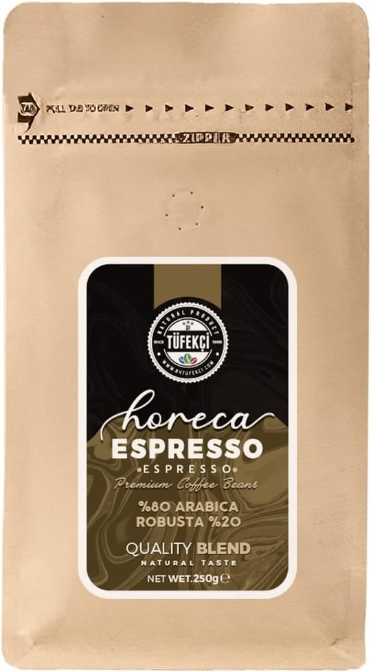 By Tüfekçi Espresso Horeca Çekirdek Kahve 250 Gr Clipsli Valfli Ambalaj