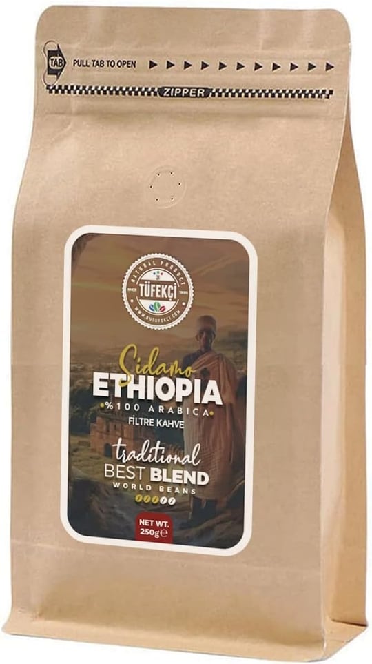 By Tüfekçi Ethiopia Öğütülmüş Filtre Kahve 250 Gr Clipsli Ambalaj