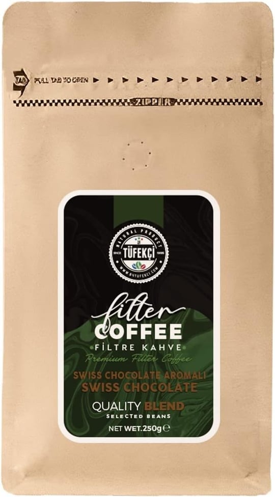 By Tüfekçi Swiss Chocolate Filtre Kahve 250 Gr Valfli Ambalaj