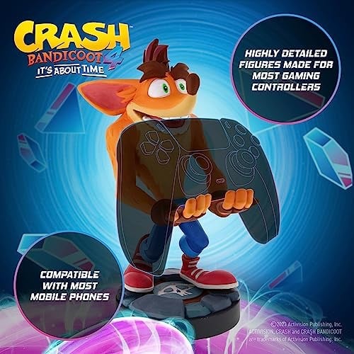 Cableguys Crash Bandicoot Quantum Figurine - Support & Charger for Controller and Smartphone - Exquisite Gaming