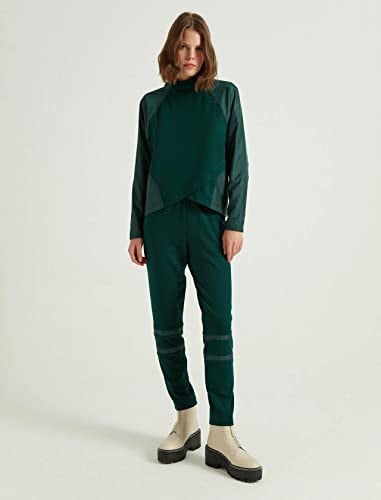 Çağ Yeşili - Fermuar Detaylı Sweatshirt - Pantolon Takım