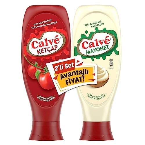 Calve Soslar İkili Set Ketçap + Mayonez 2li Set 1140 g