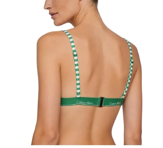 CALVIN KLEIN CALVIN KLEIN Kadın Yeşil-Beyaz Bikini Üstü LV00Q61208 4ZF - Seçenekler: X-Small, Small