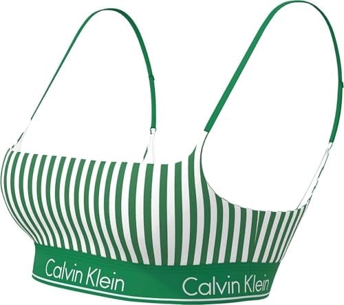 CALVIN KLEIN CALVIN KLEIN Kadın Yeşil-Beyaz Bikini Üstü LV00Q61130 4ZF - Seçenekler: X-Small, Small, Medium