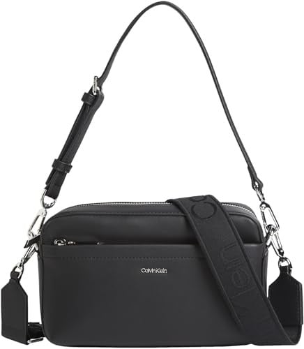 Calvin Klein CK MUST DBL STRAPS CAMERA BAG W Kadın Çanta, Siyah, Tek Beden