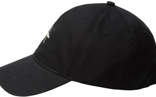 Calvin Klein Erkek Mono Logo Panel Pamuklu Şapka, Siyah (Siyah), Tek Beden, siyah siyah), One Size