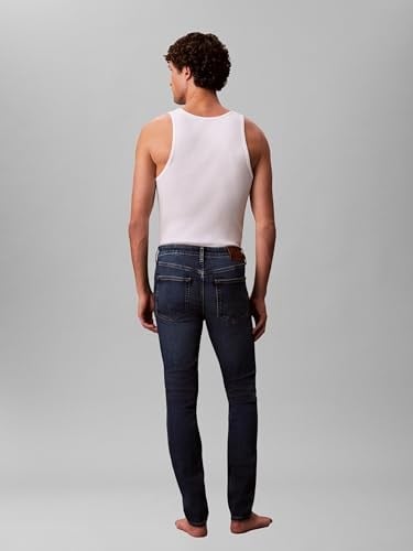 Calvin Klein Erkek Skinny Oil Slick Jean Regen Jeans