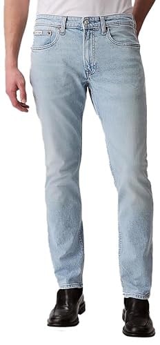Calvin Klein Erkek Slim Marbled Beacon Jean Regen Jeans