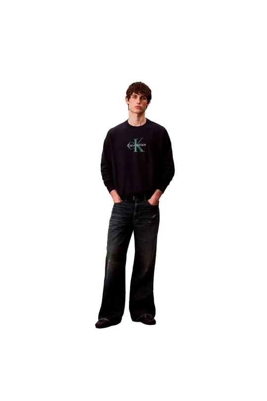 Calvin Klein LS EU 350TERRY MONOLOGO CN SWTSH Sweatshirt Erkek - Bedenler: S, M, L, XL, XXL