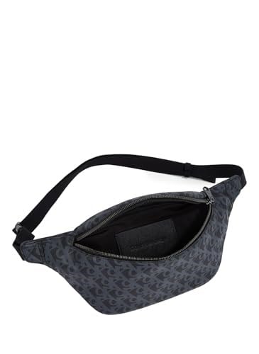Calvin Klein MATTE AOP SQ WAISTBAG 38 Erkek Çanta, Siyah, Tek Beden