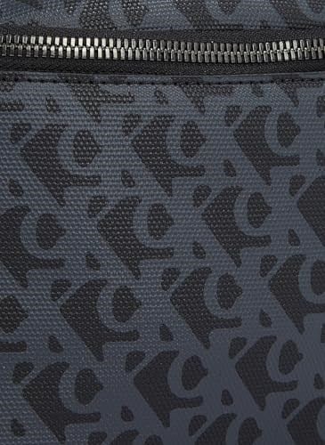 Calvin Klein MATTE AOP SQ WAISTBAG 38 Erkek Çanta, Siyah, Tek Beden