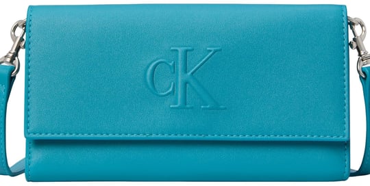 Calvin Klein sculpted long fold strap Kadın Cüzdan Teal Slate 7 CM - Bedenler: 7 CM, Tek Beden