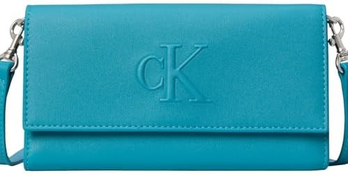 Calvin Klein sculpted long fold strap Kadın Cüzdan Teal Slate 7 CM - Bedenler: 7 CM, Tek Beden