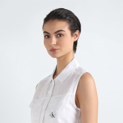 Calvin Klein SLEEVELESS COTTON SHIRT DRESS Elbise Kadın